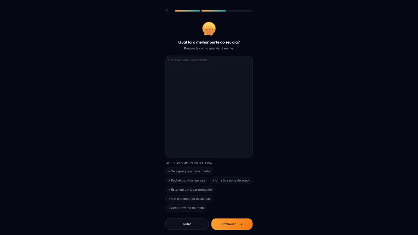 Pergunta reflexiva do check-in emocional